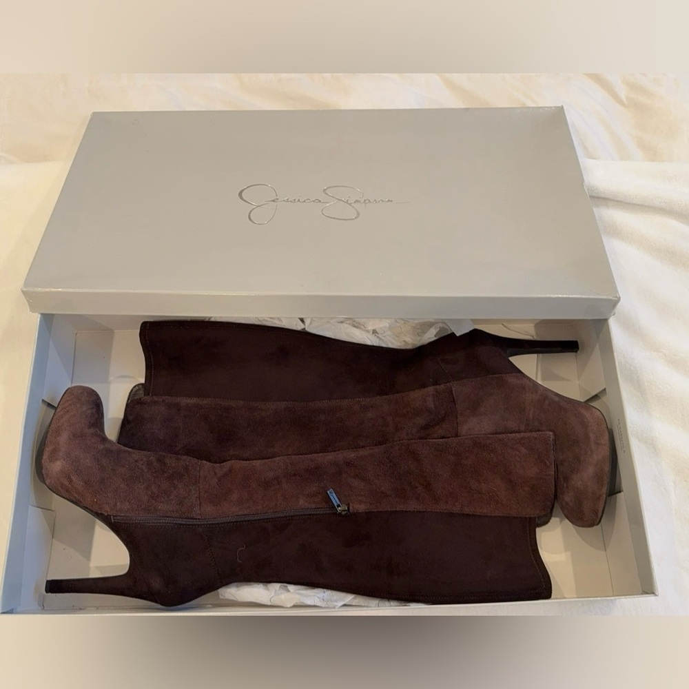 Jessica Simpson brown suede knee length boots size 10